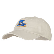 Louisiana State Flag Map Embroidered Low Profile Cotton Cap