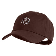 D20 Dice Embroidered Unstructured Cotton Twill Washed Cap - Brown OSFM