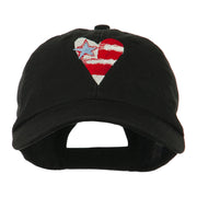 US Flag inside Heart Embroidered Cap