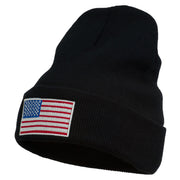 USA Flag Embroidered Long Knitted Beanie