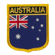 Asia and Australia Flag Embroidered Patch Shield