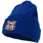 US Coast Guard Veteran Anchors Embroidered Long Beanie