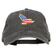 Eagle USA Flag Embroidered Washed Buckle Cap