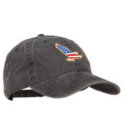 Eagle USA Flag Embroidered Washed Buckle Cap