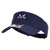 Artistic M Sign Embroidered Cotton Twill Sun Visor - Navy OSFM