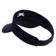 Artistic M Sign Embroidered Cotton Twill Sun Visor - Navy OSFM