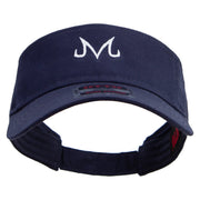 Artistic M Sign Embroidered Cotton Twill Sun Visor - Navy OSFM