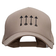 Four Hunting Arrows 5 Panel Pro Style Brushed Cap - Khaki OSFM