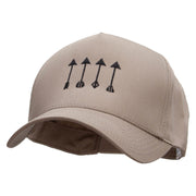 Four Hunting Arrows 5 Panel Pro Style Brushed Cap - Khaki OSFM