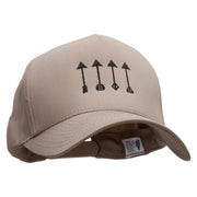 Four Hunting Arrows 5 Panel Pro Style Brushed Cap - Khaki OSFM