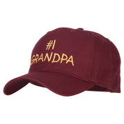 Number 1 Grandpa Letters Embroidered Solid Cotton Pro Style Cap