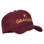 Number 1 Grandpa Letters Embroidered Solid Cotton Pro Style Cap