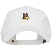 German Shepherd Head Embroidered Washed Cotton Twill Cap