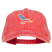 Eagle USA Flag Embroidered Washed Buckle Cap