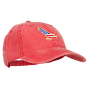 Eagle USA Flag Embroidered Washed Buckle Cap