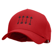 Four Hunting Arrows 5 Panel Pro Style Brushed Cap - Red OSFM