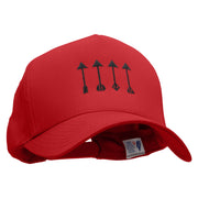 Four Hunting Arrows 5 Panel Pro Style Brushed Cap - Red OSFM