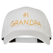 Number 1 Grandpa Letters Embroidered Solid Cotton Pro Style Cap