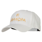 Number 1 Grandpa Letters Embroidered Solid Cotton Pro Style Cap