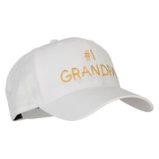 Number 1 Grandpa Letters Embroidered Solid Cotton Pro Style Cap