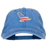 Eagle USA Flag Embroidered Washed Buckle Cap