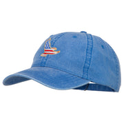 Eagle USA Flag Embroidered Washed Buckle Cap