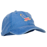 Eagle USA Flag Embroidered Washed Buckle Cap