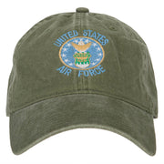 US Air Force Logo Embroidered Washed Cap