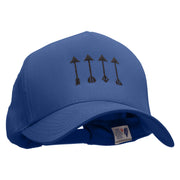 Four Hunting Arrows 5 Panel Pro Style Brushed Cap - Royal OSFM