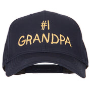 Number 1 Grandpa Letters Embroidered Solid Cotton Pro Style Cap