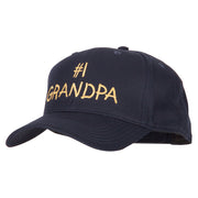 Number 1 Grandpa Letters Embroidered Solid Cotton Pro Style Cap