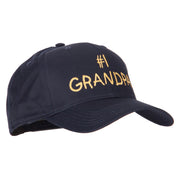 Number 1 Grandpa Letters Embroidered Solid Cotton Pro Style Cap