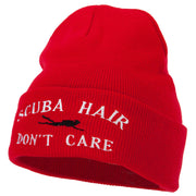 Scuba Hair Don't Care Embroidered 12 Inch Long Knitted Beanie