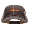 Lets go Camping Embroidered Low Profile Special Cotton Mesh Cap - Brown-Khaki OSFM