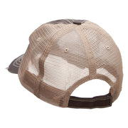 Lets go Camping Embroidered Low Profile Special Cotton Mesh Cap - Brown-Khaki OSFM