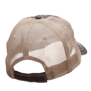 Lets go Camping Embroidered Low Profile Special Cotton Mesh Cap - Brown-Khaki OSFM