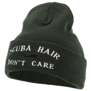 Scuba Hair Don't Care Embroidered 12 Inch Long Knitted Beanie