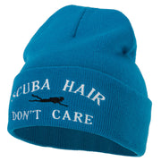 Scuba Hair Don't Care Embroidered 12 Inch Long Knitted Beanie