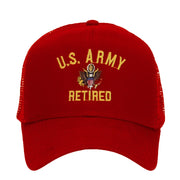 US Army Retired Military Embroidered Mesh Cap