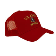 US Army Retired Military Embroidered Mesh Cap