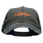 Lets go Camping Embroidered Low Profile Special Cotton Mesh Cap - Green OSFM