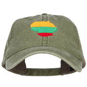 Lithuania Map Flag Embroidered Washed Cap