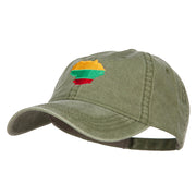 Lithuania Map Flag Embroidered Washed Cap