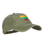 Lithuania Map Flag Embroidered Washed Cap