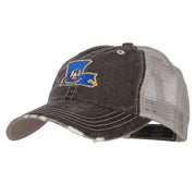 Louisiana State Map Flag Embroidered Low Profile Cotton Mesh Cap