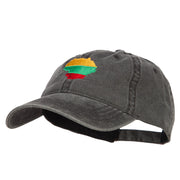 Lithuania Map Flag Embroidered Washed Cap