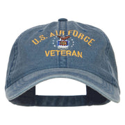 US Air Force Veteran Military Embroidered Washed Cap