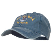 US Air Force Veteran Military Embroidered Washed Cap