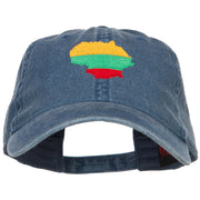 Lithuania Map Flag Embroidered Washed Cap