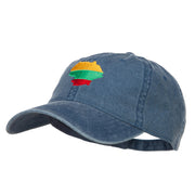 Lithuania Map Flag Embroidered Washed Cap